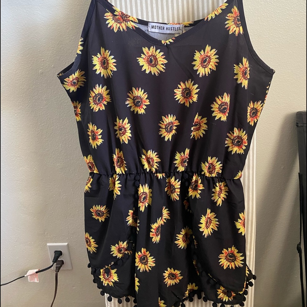 Women’s Sunflower Spaghetti Strap Romper